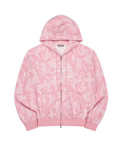 BA CAMOUFLAGE HOOD ZIP-UP_PINK CAMO
