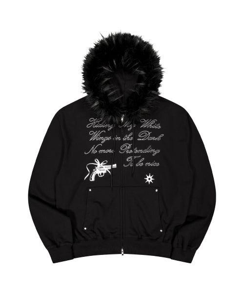 KILL SHOT FUR HOOD ZIP-UP_BLACK
