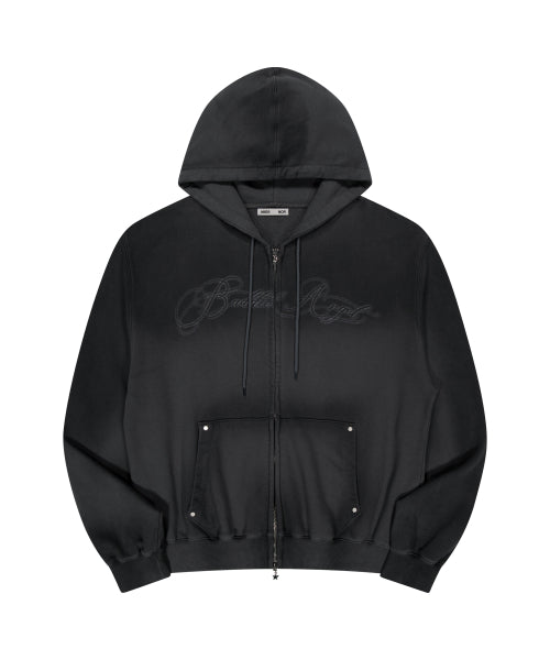 DIRTY WASHING HOOD ZIP-UP_CHARCOAL