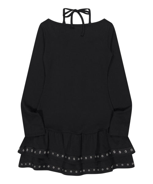BADDIE ANGEL HALTERNECK DRESS_BLACK