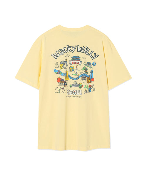 Seoul Graphic Short-sleeved T-shirt Yellow