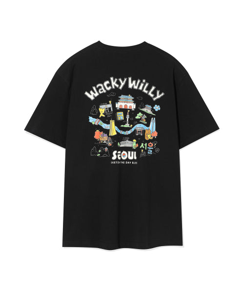 Seoul Graphic Short-sleeved Shirt Black