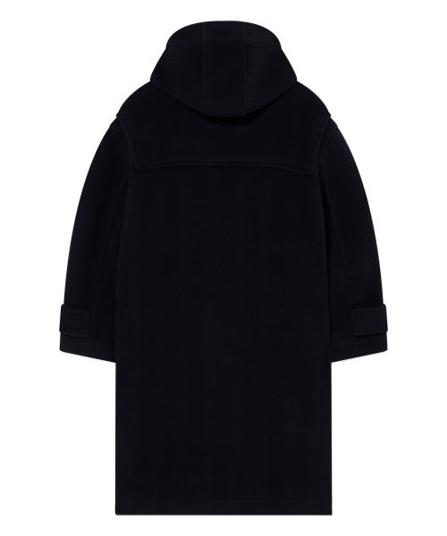 CHECKED HOODED DUFFLE COAT
