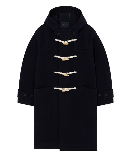 WOOL HOODED DUFFLE COAT