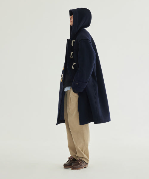 WOOL HOODED DUFFLE COAT