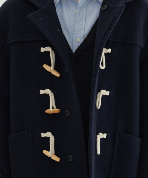 WOOL HOODED DUFFLE COAT