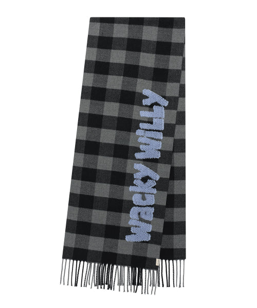 Checked Woven muffler black