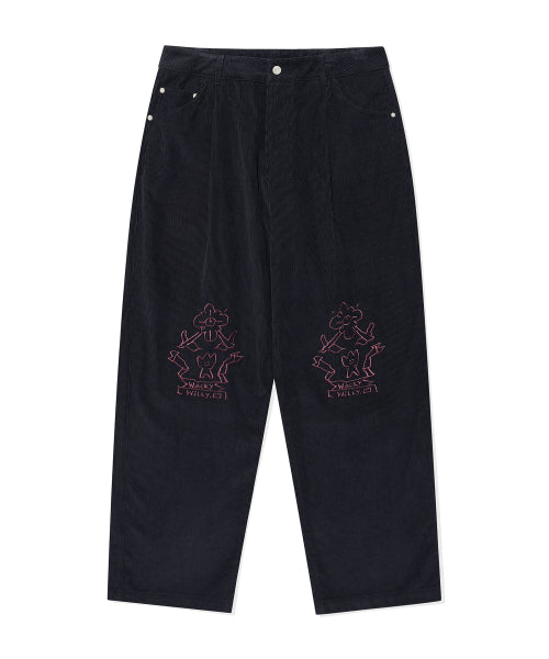 Corduroy Graphic Pants Navy