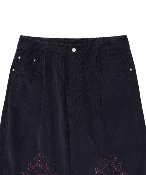 Corduroy Graphic Pants Navy