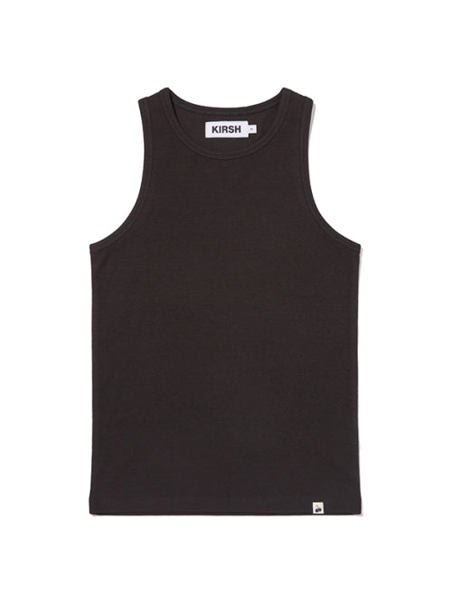 RIBBED SLEEVELESS CARDIGAN SET(BLACK)
