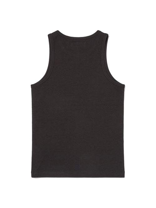 RIBBED SLEEVELESS CARDIGAN SET(BLACK)