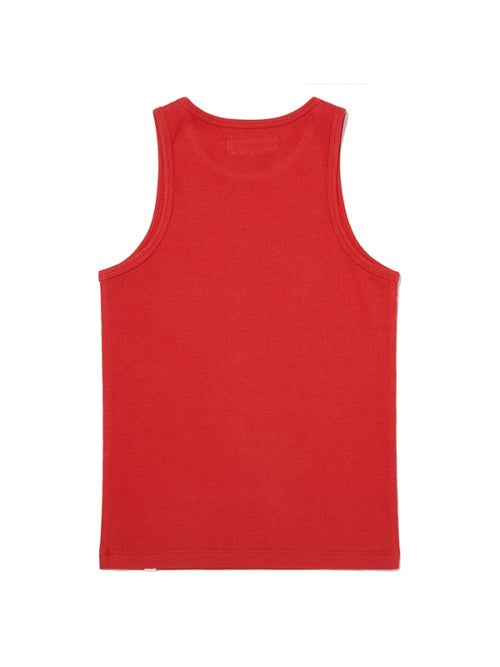 RIBBED SLEEVELESS CARDIGAN SET(RED)