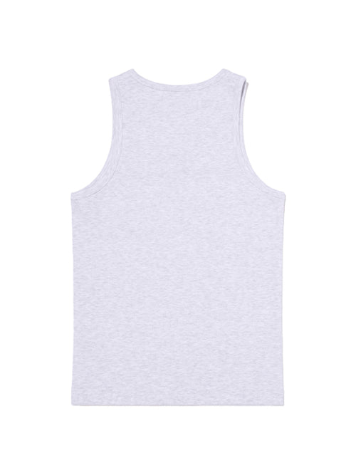 RIBBED SLEEVELESS CARDIGAN SET(MELANGE GRAY)