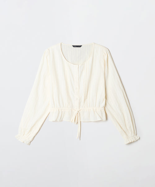Round Neck Pintuck Blouse_SPBWF49W10