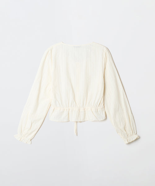 Round Neck Pintuck Blouse_SPBWF49W10