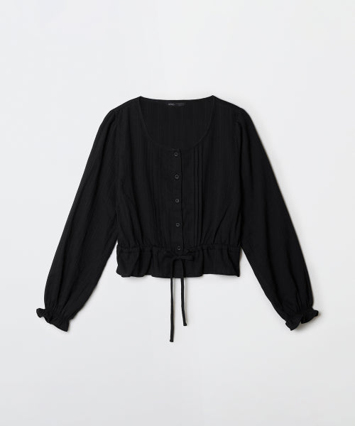 Round Neck Pintuck Blouse_SPBWF49W10