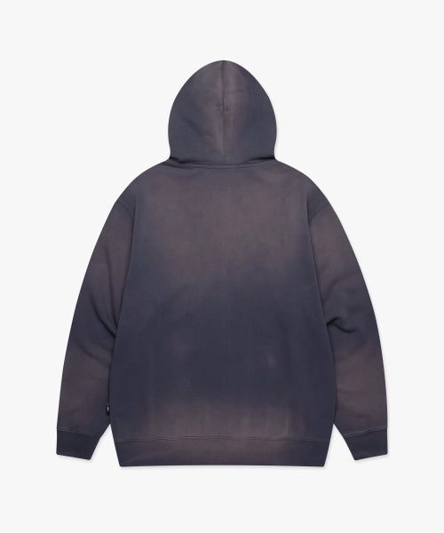 GOTHIC WASHED ZIP-UP HOODIE vintage blue