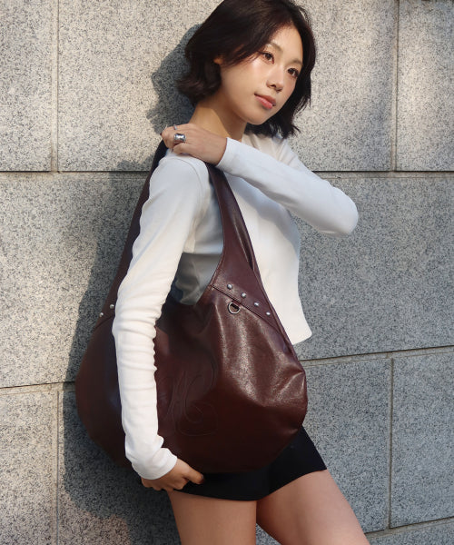 Coffee Bag Leather Red Brown