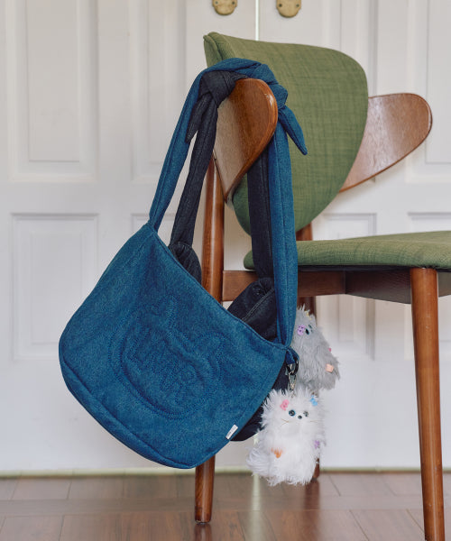Stitch Point Denim Padded Cross Bag BLUE