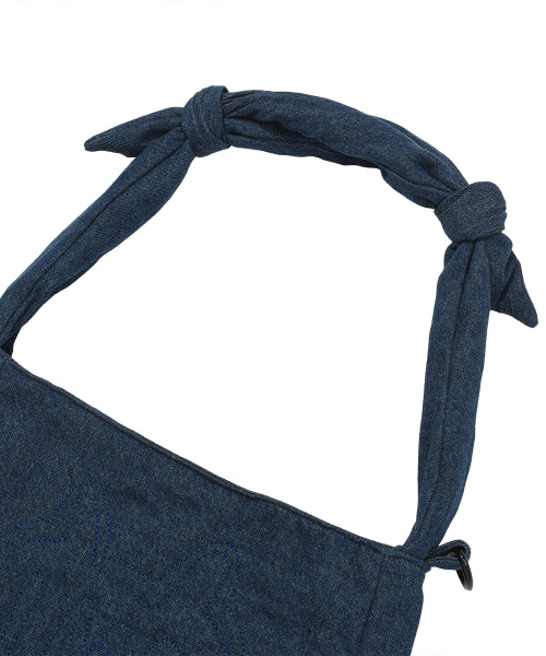 Stitch Point Denim Padded Cross Bag BLUE