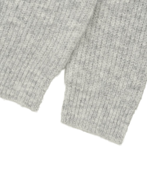 Hair Ornament Heart Embroidered Pullover Knit LIGHT GREY