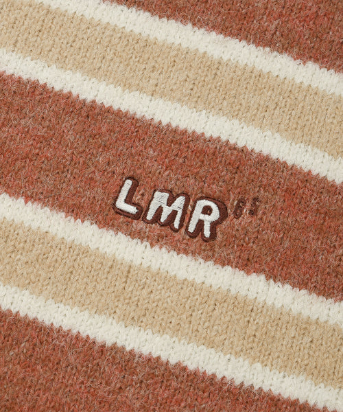 Hairy Stripe Pullover Knit RED