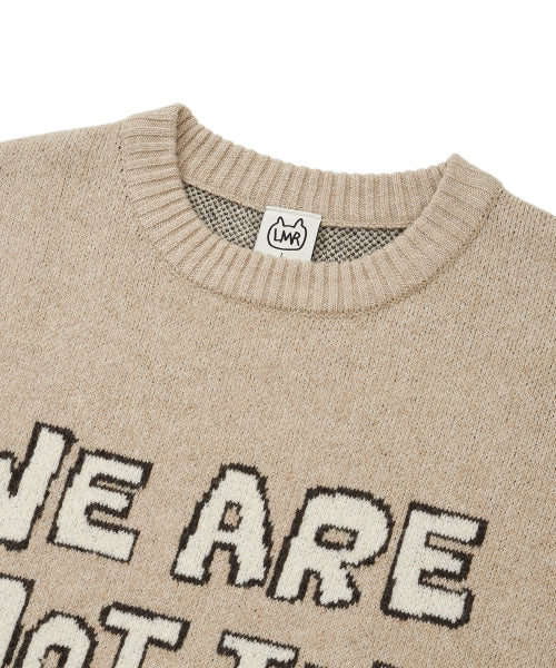 Lettering Jacquard Pullover Knitwear BEIGE