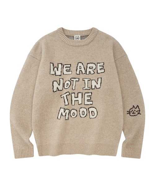 Lettering Jacquard Pullover Knitwear BEIGE