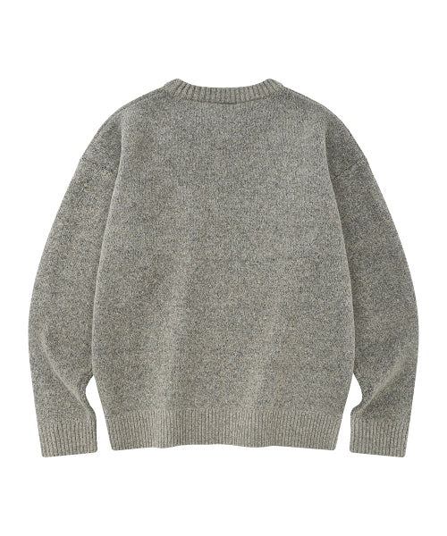 Lettering Jacquard Pullover Knitwear GREY
