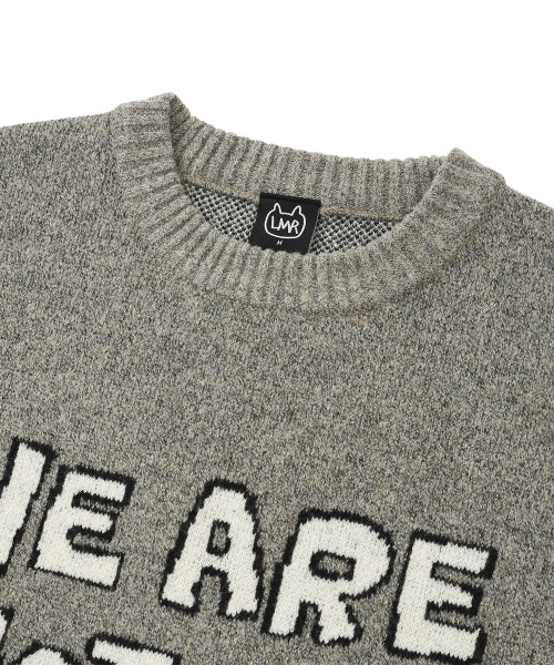 Lettering Jacquard Pullover Knitwear GREY