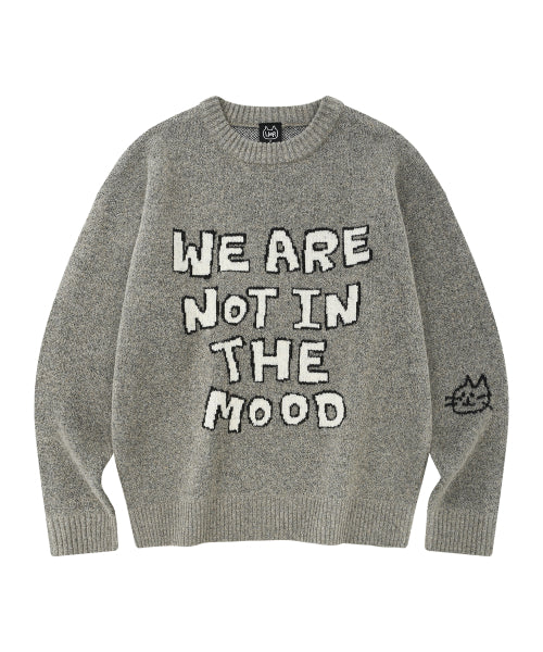 Lettering Jacquard Pullover Knitwear GREY