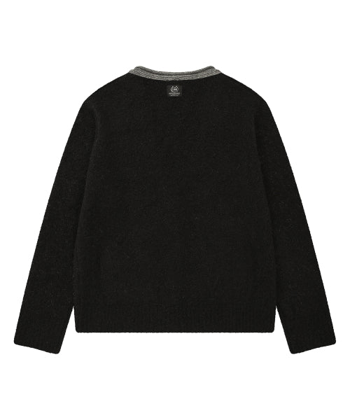 Coloring point boucle cardigan BLACK