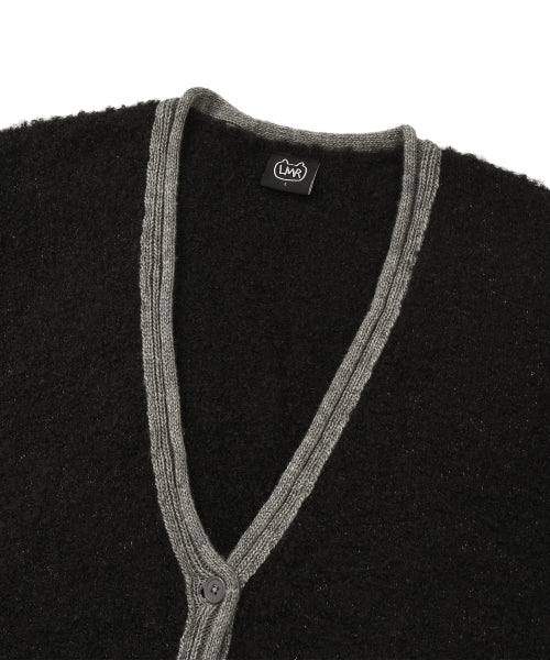 Coloring point boucle cardigan BLACK