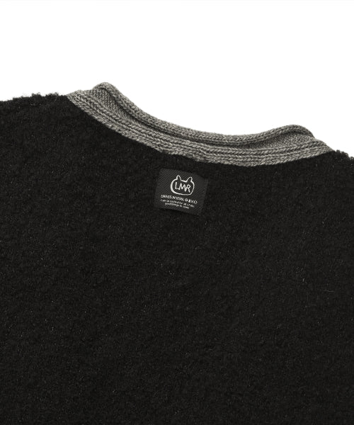 Coloring point boucle cardigan BLACK