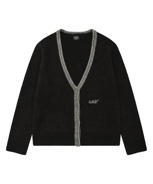 Coloring point boucle cardigan BLACK