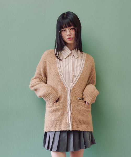 Color Scheme Point Boucle Cardigan BEIGE