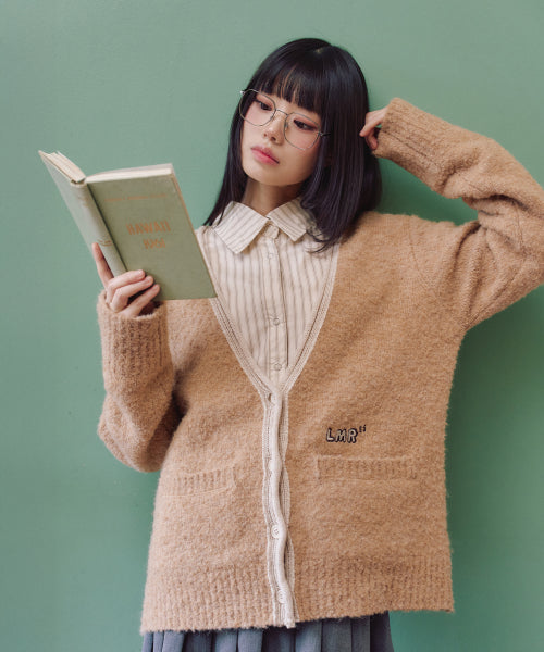 Color Scheme Point Boucle Cardigan BEIGE