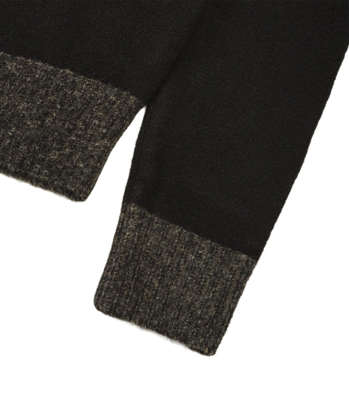 Color Scheme Point Round Cardigan BLACK