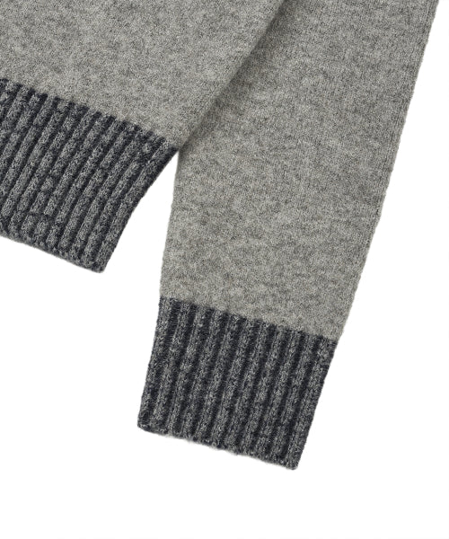 Coloring point round cardigan LIGHT GREY