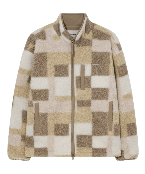 MOSAIC PATTERN SHERPA JACKET
