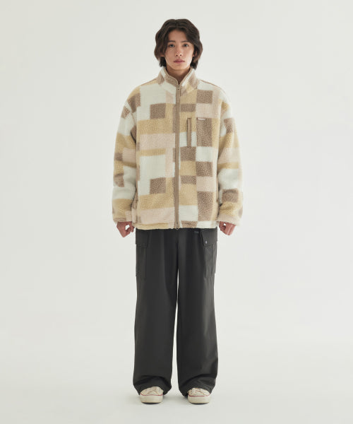 MOSAIC PATTERN SHERPA JACKET