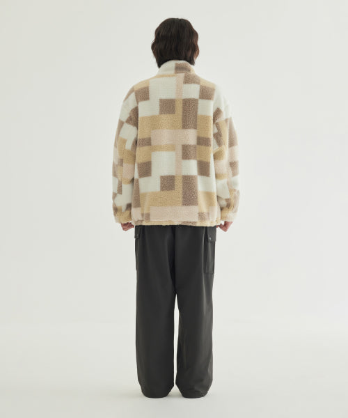 MOSAIC PATTERN SHERPA JACKET