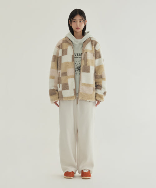 MOSAIC PATTERN SHERPA JACKET