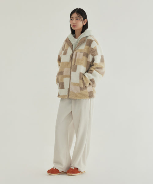 MOSAIC PATTERN SHERPA JACKET