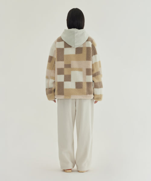 MOSAIC PATTERN SHERPA JACKET