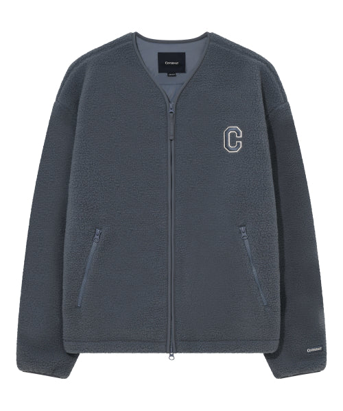 COLLARLESS SHERPA JACKET
