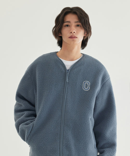 COLLARLESS SHERPA JACKET