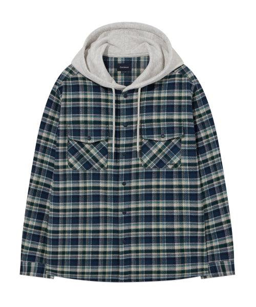 HOODED CHECK SHIRT