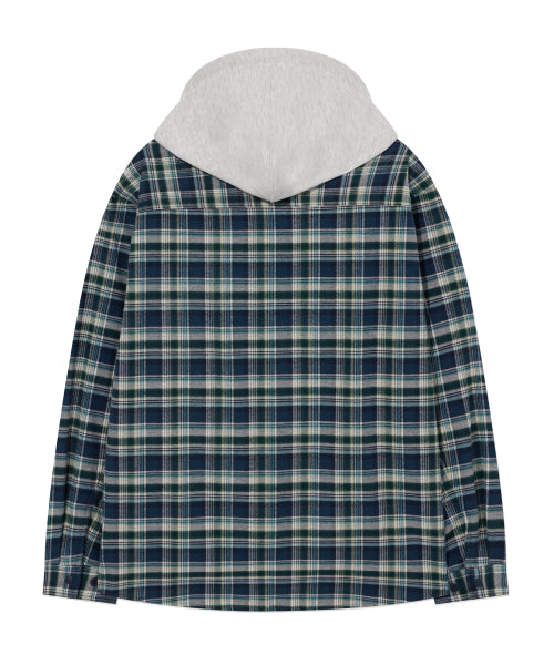 HOODED CHECK SHIRT