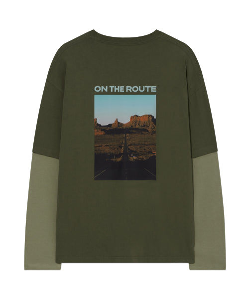 [YOSIGO] ON THE ROUTE LAYERED LONG SLEEVE